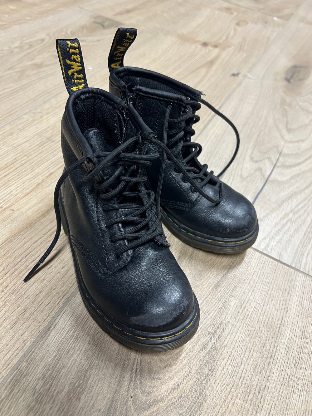 Dr. Martens Kids Black Lace-Up Leather Boots